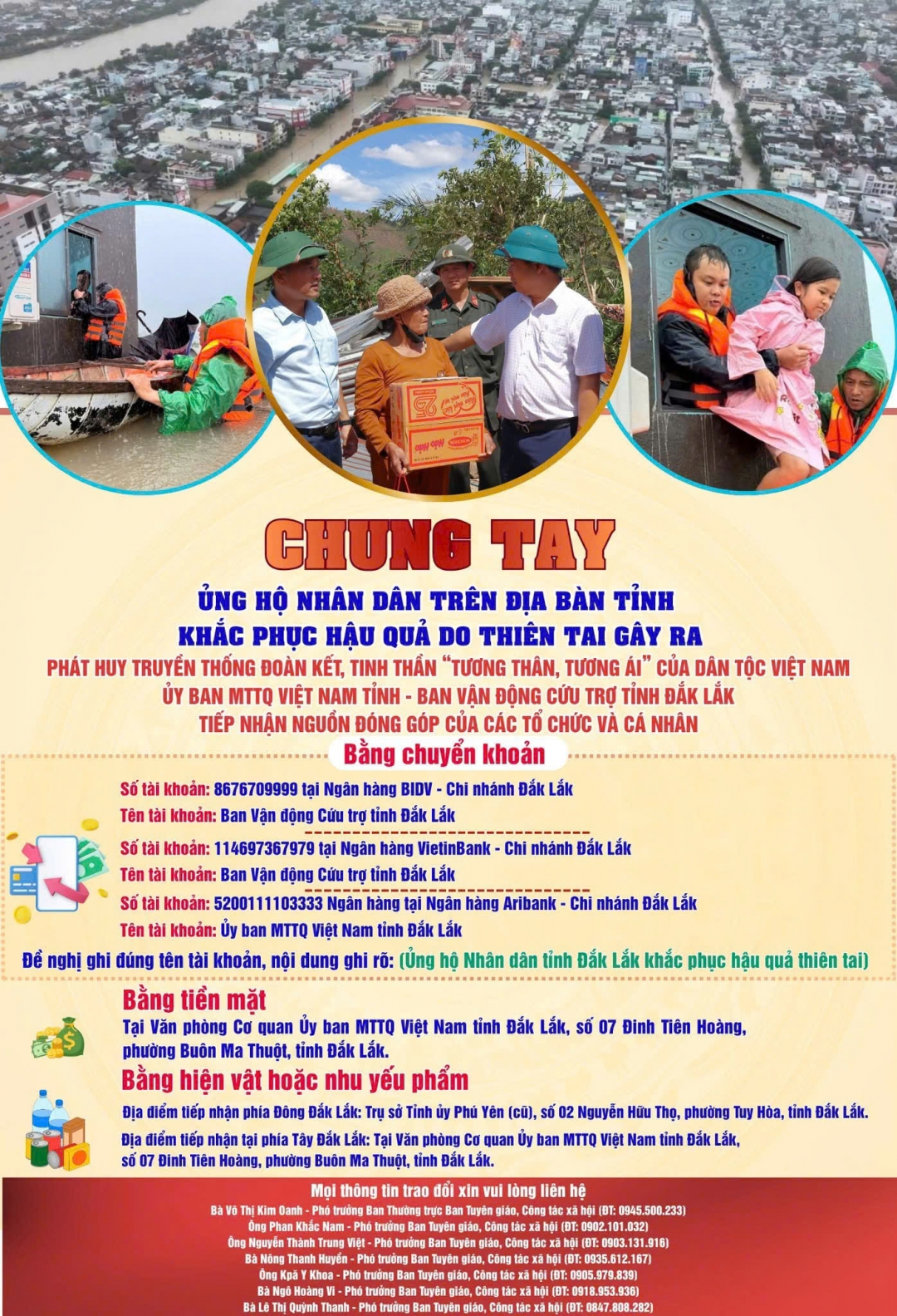 Kêu gọi ủng hộ đồng bào tỉnh Đắk Lắk khắc phục hậu quả thiên tai gây ra