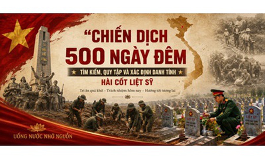 Chiến dịch 500 ngày đêm đẩy mạnh thực hiện tìm kiếm, quy tập và xác định danh tính hài cốt liệt sĩ