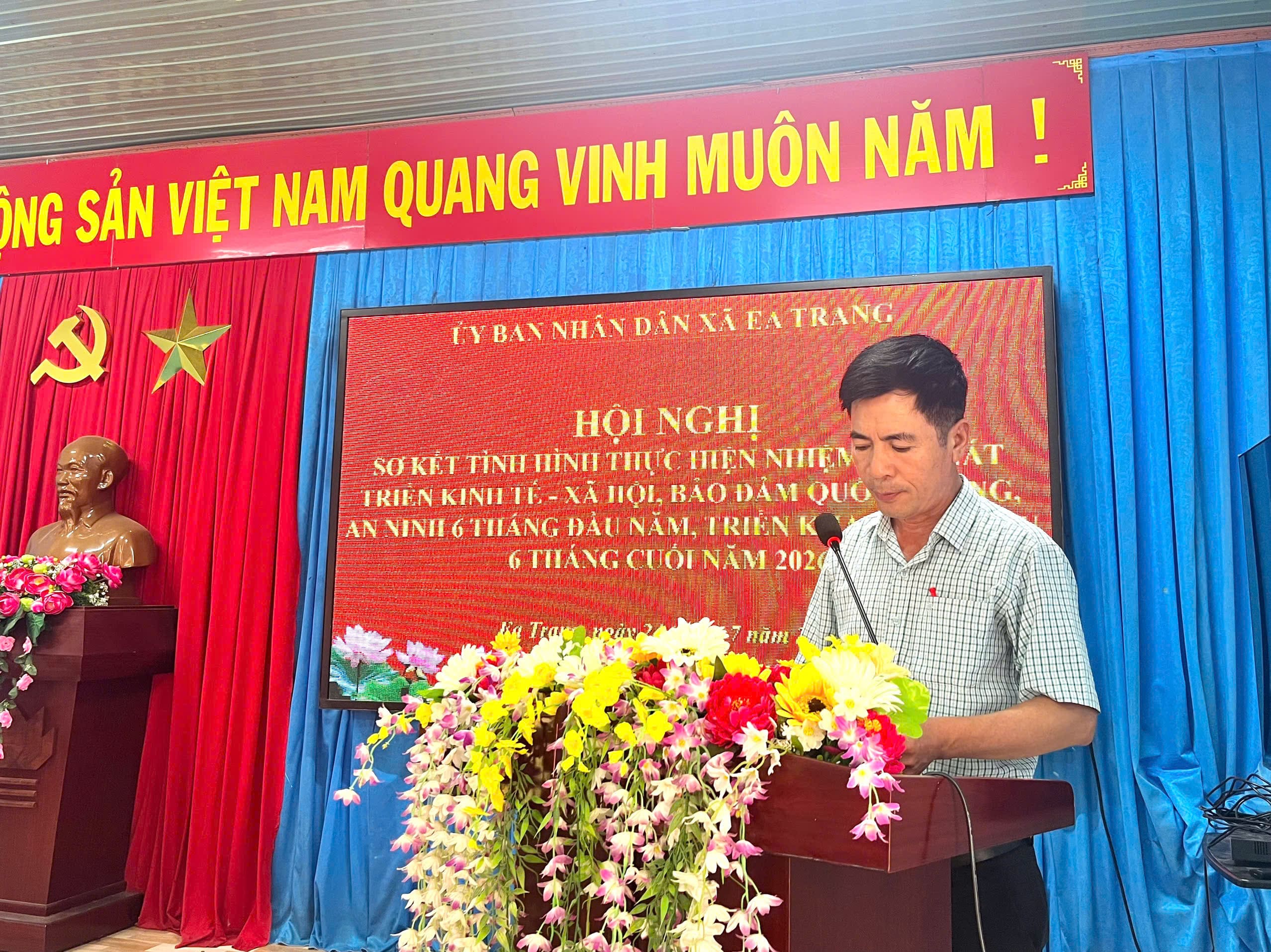 UBND xã Ea Trang sơ kết tình hình thực hiện nhiệm vụ phát triển kinh tế - xã hội, quốc phòng, an ninh 6 tháng đầu năm 2026